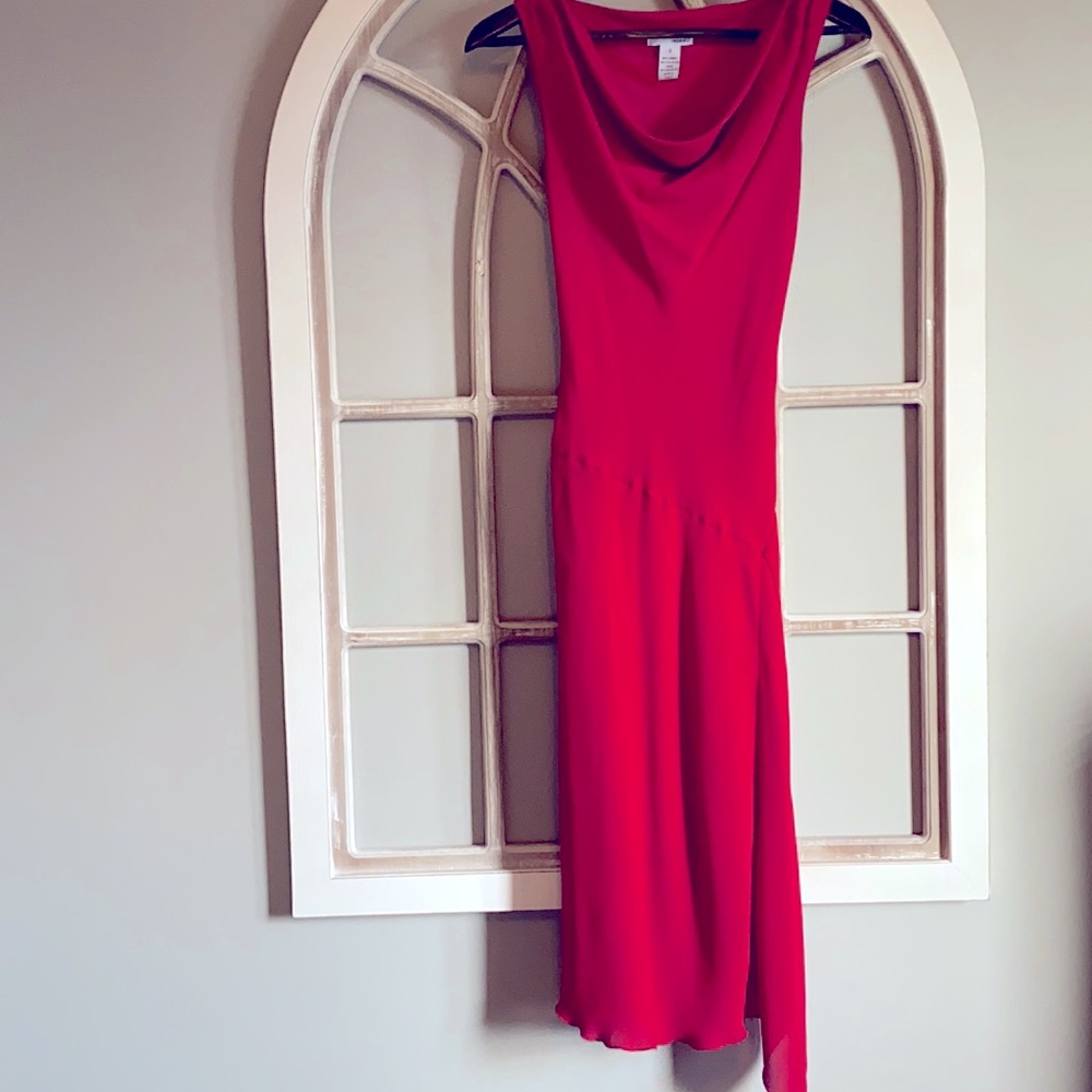 Red flowy clingy dress